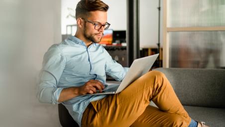 Young man on laptop