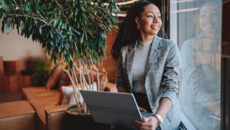 business woman using laptop