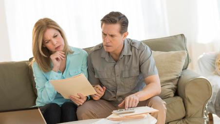 couple checking finances