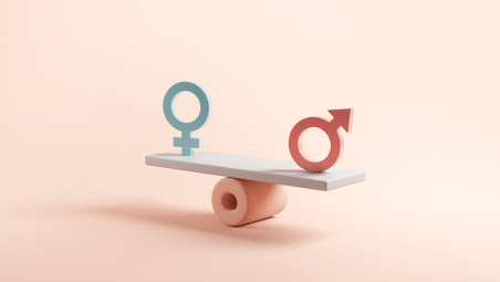 Scales balancing male and female signs