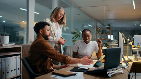 Colleagues making a decision at work