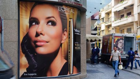 loreal poster on building