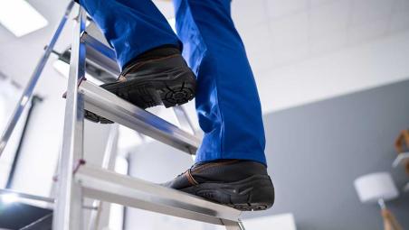 Man climbing ladder