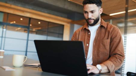 professional working on a laptop
