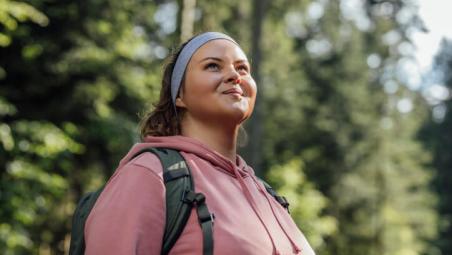 smiling female hiker