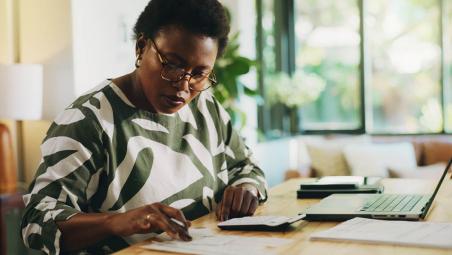 woman doing accounting