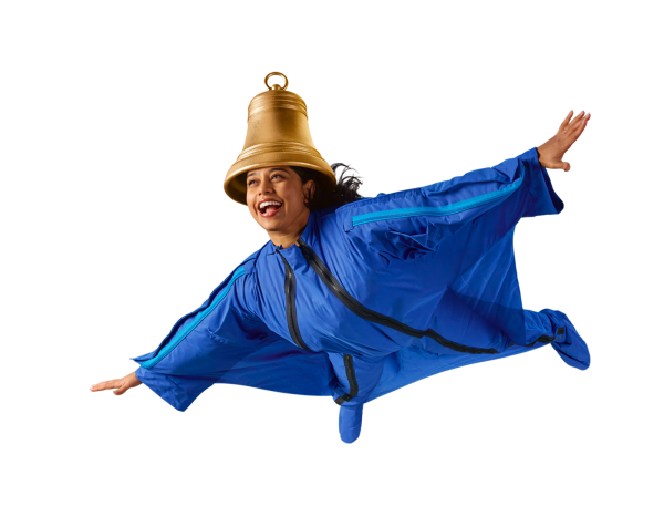 Lady flying wearing a wingsuit